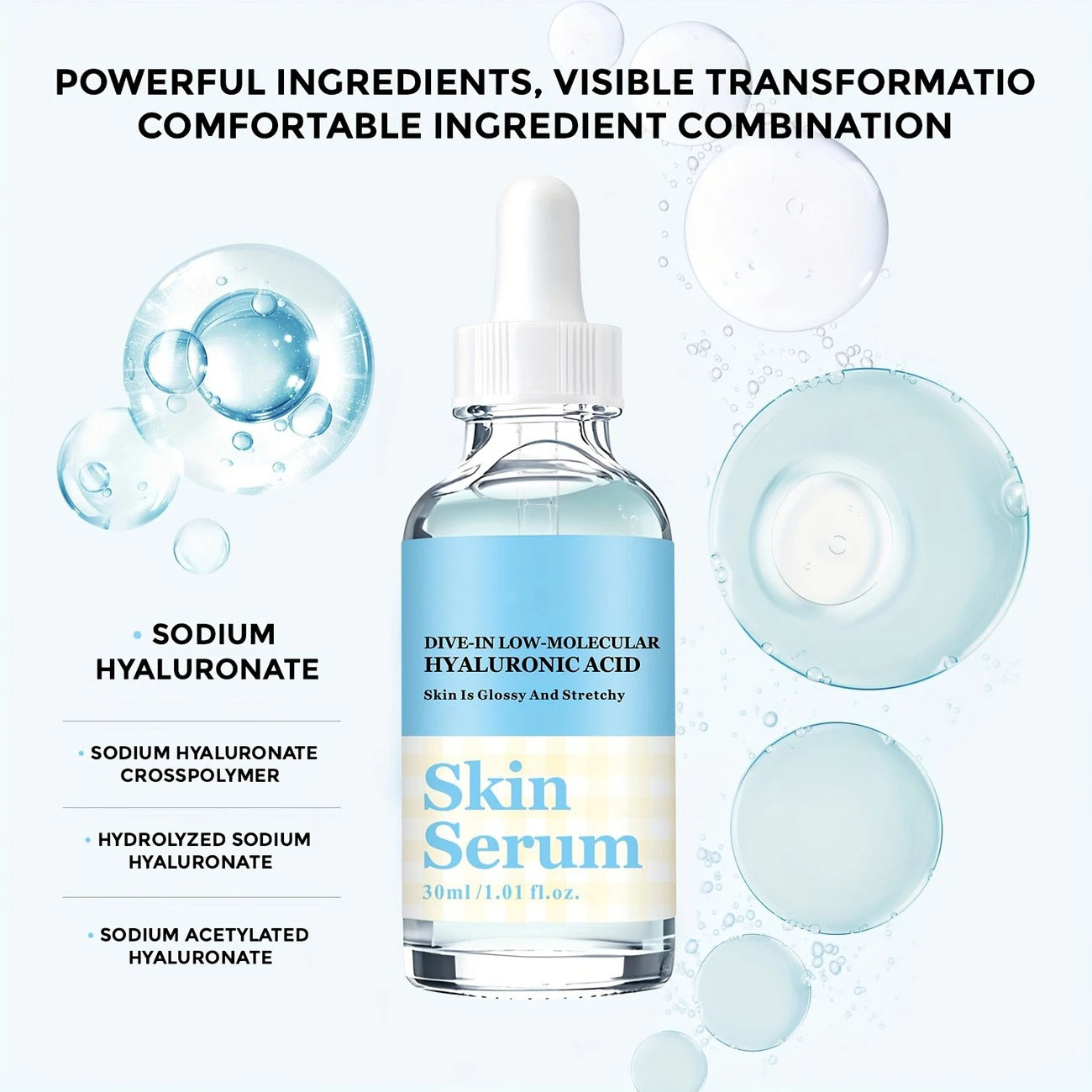 Colorchoice DlVE-INLow-Molecular Hyaluronic Acid Serum, Helps Skin RetainMoisture, Gently Nourishes, Makes Skin Hydrated And Firm,Suitable For Face/neck/body, Suitable For Men And Women,Easter/Mother's Day/Father's Day Gift (30 Ml/1.01 F Oz)